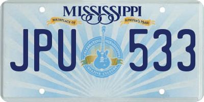 MS license plate JPU533