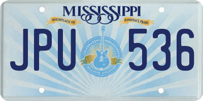MS license plate JPU536
