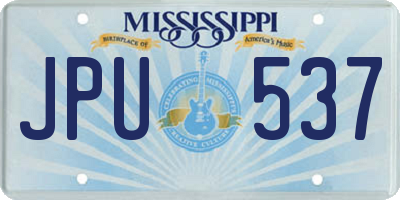 MS license plate JPU537