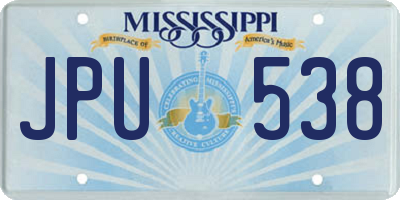 MS license plate JPU538