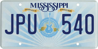 MS license plate JPU540