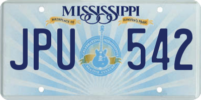 MS license plate JPU542