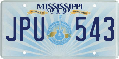 MS license plate JPU543