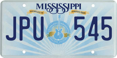 MS license plate JPU545