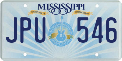 MS license plate JPU546