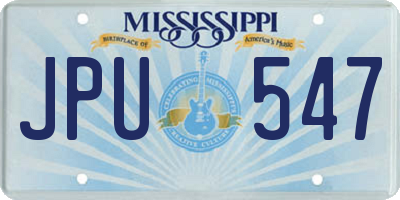 MS license plate JPU547