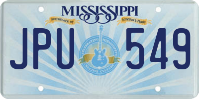 MS license plate JPU549