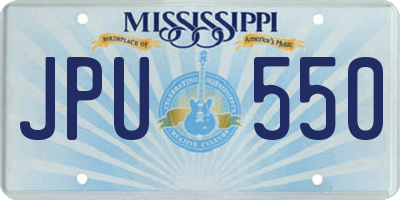 MS license plate JPU550