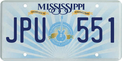 MS license plate JPU551