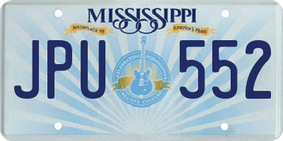 MS license plate JPU552