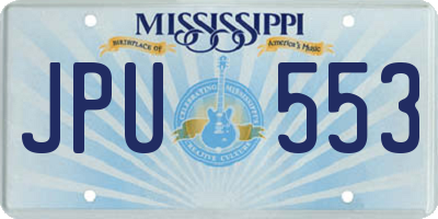 MS license plate JPU553