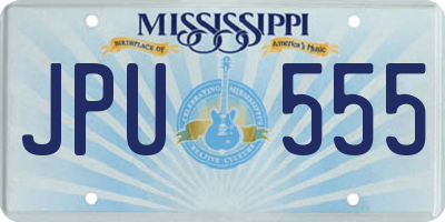 MS license plate JPU555