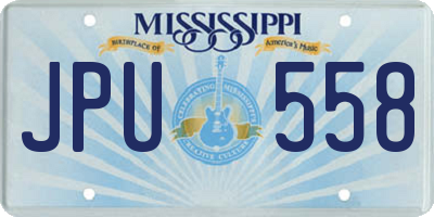 MS license plate JPU558