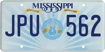 MS license plate JPU562