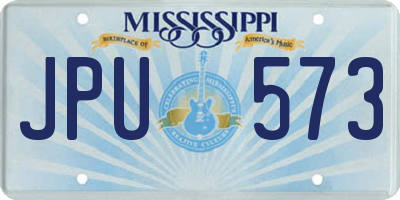 MS license plate JPU573