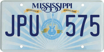 MS license plate JPU575