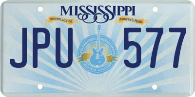 MS license plate JPU577