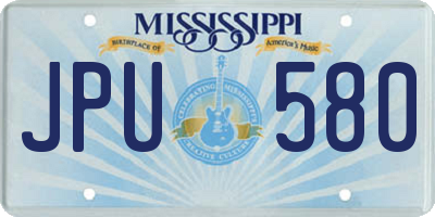 MS license plate JPU580