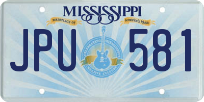 MS license plate JPU581