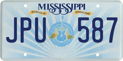 MS license plate JPU587