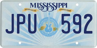 MS license plate JPU592