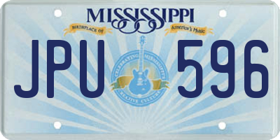 MS license plate JPU596