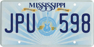 MS license plate JPU598