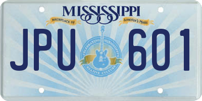 MS license plate JPU601