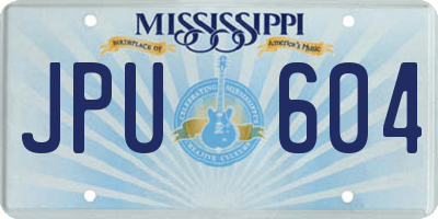 MS license plate JPU604