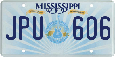 MS license plate JPU606