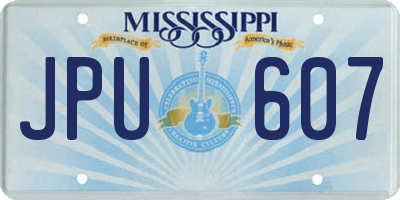 MS license plate JPU607