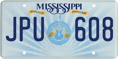MS license plate JPU608