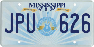 MS license plate JPU626