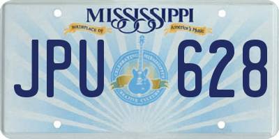 MS license plate JPU628