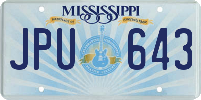 MS license plate JPU643