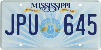 MS license plate JPU645