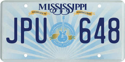 MS license plate JPU648