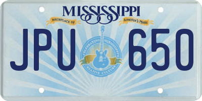 MS license plate JPU650