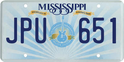 MS license plate JPU651