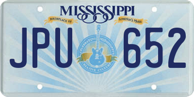 MS license plate JPU652
