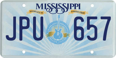 MS license plate JPU657