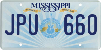 MS license plate JPU660