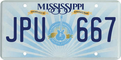 MS license plate JPU667