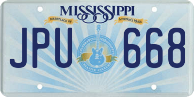 MS license plate JPU668