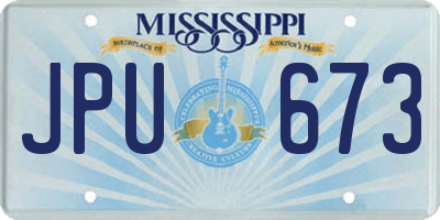 MS license plate JPU673