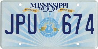 MS license plate JPU674