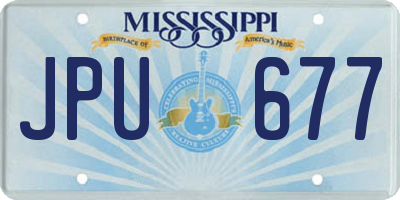 MS license plate JPU677