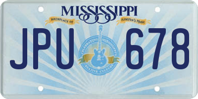 MS license plate JPU678
