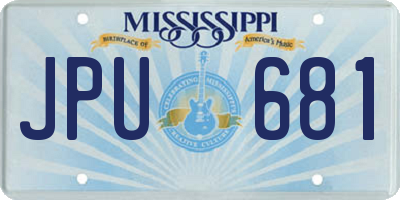 MS license plate JPU681