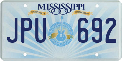 MS license plate JPU692